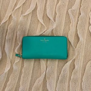 Kate Spade teal zip wallet